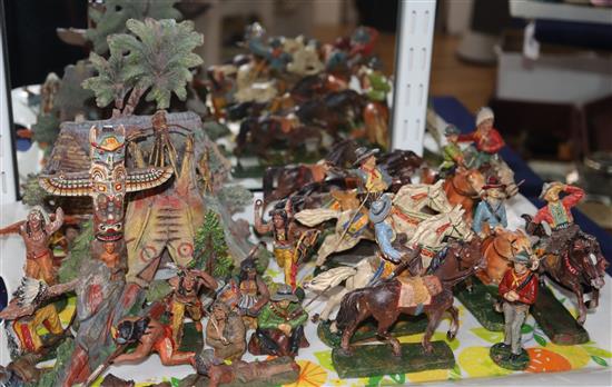 A set of German cowboy and Indian toys